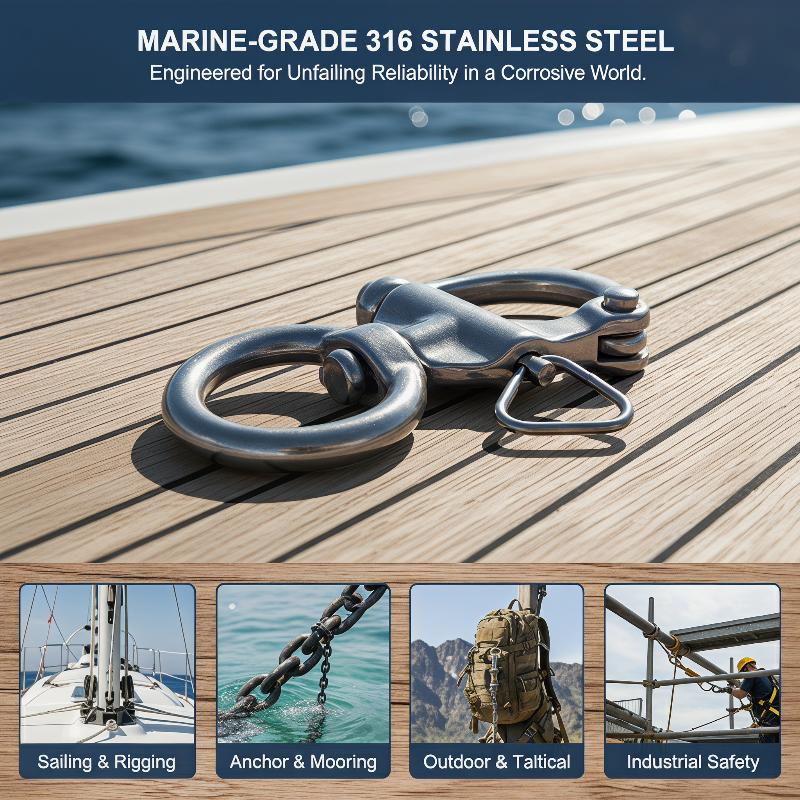 Marine Swivel Snap Shackle 316 - Fishing Boat Oar recensie en prijs