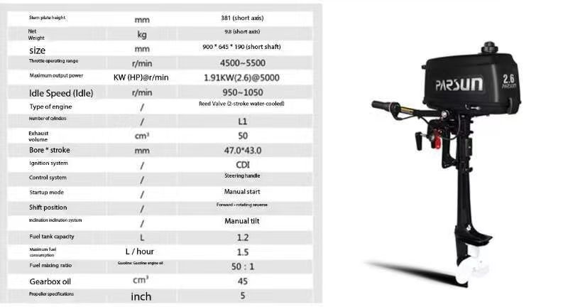 Best verkochte Parsun 2.6PK bu - Fishing Boat Outboard Motor recensie en prijs